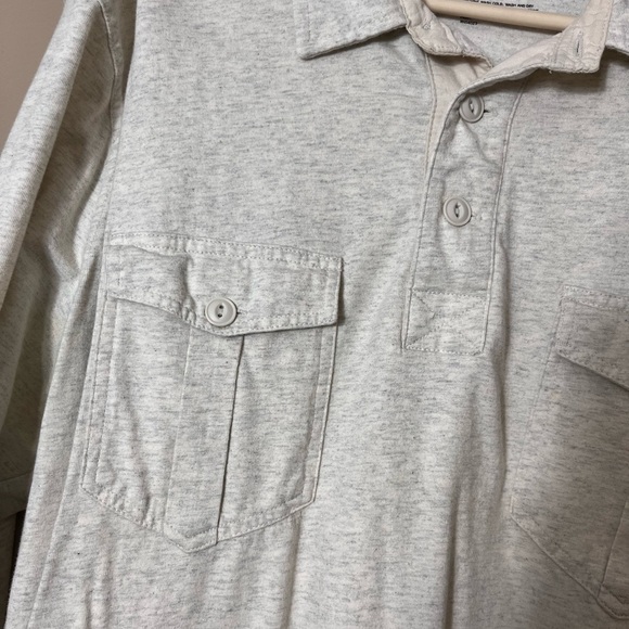 2 Men’s Vintage Old Navy Cotton Long Sleeve Collar Shoulder Tab Pocket Shirt XL - Picture 11 of 13